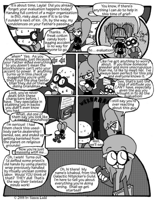 I really wish this page was formatted around a big central frame of Ichabod entering through a giant door.  Oh well...