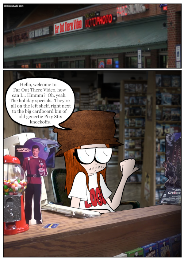 FUN FACT: That strip mall in the first panel is where I actually used to work in Washington DC! Proof that I DIDN'T burn the place down when I quit!